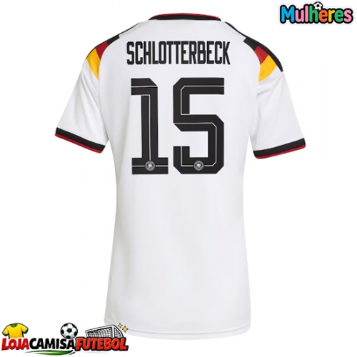 Camisa de Futebol Alemanha Nico Schlotterbeck #15 Equipamento Principal Mulheres Mundo 2026 Manga Curta